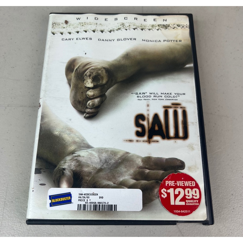 Saw DVD Widescreen Cary Elwes Danny Glover Monica Potter Horror Blockbuster